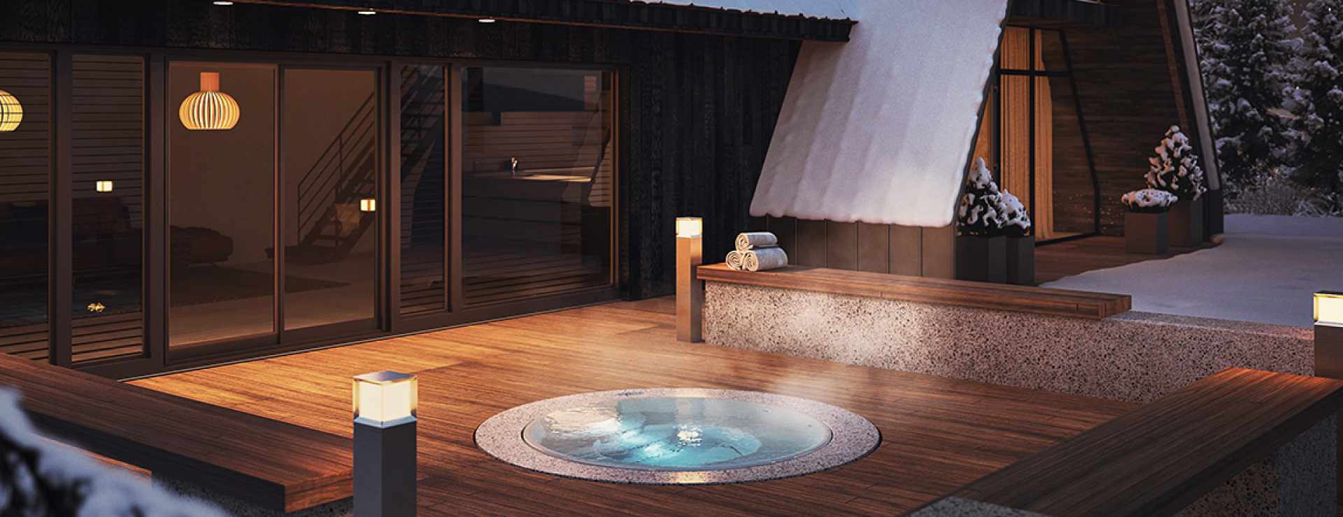 3D rendering of VIKTOR spa winter